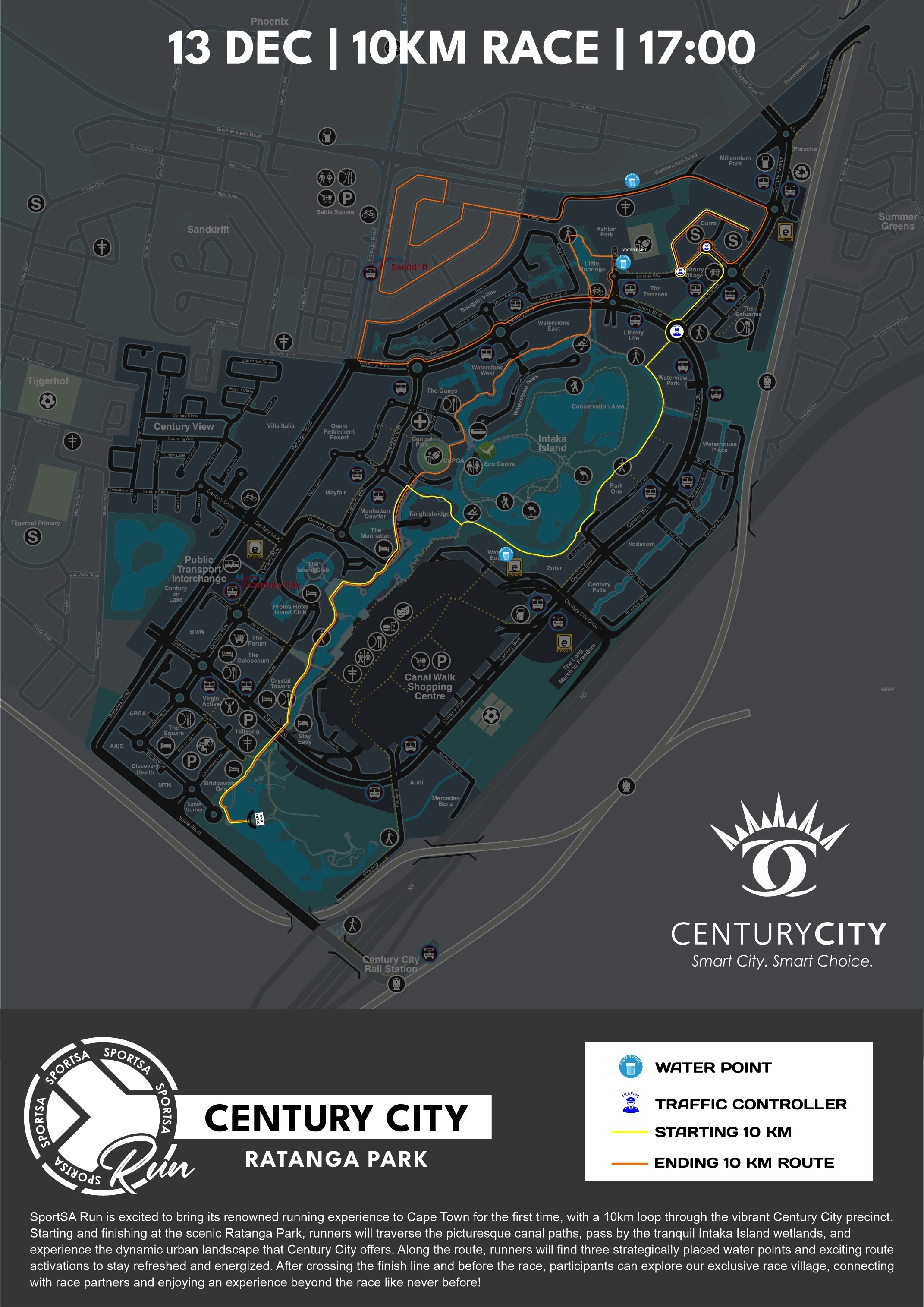 Route map — SportSA Run Century City