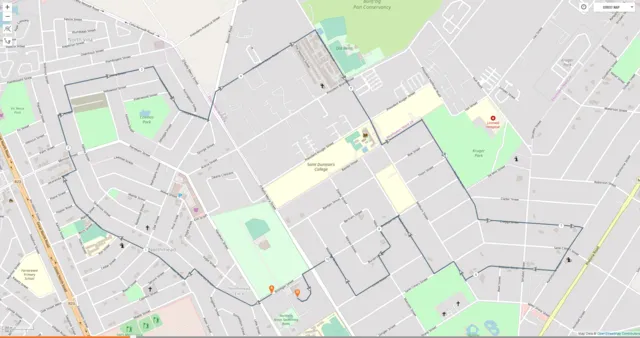 Route map — 10km Road