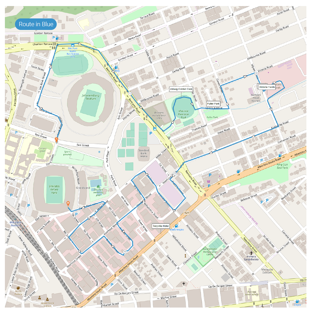 Route map — The Victoria Yards 5km