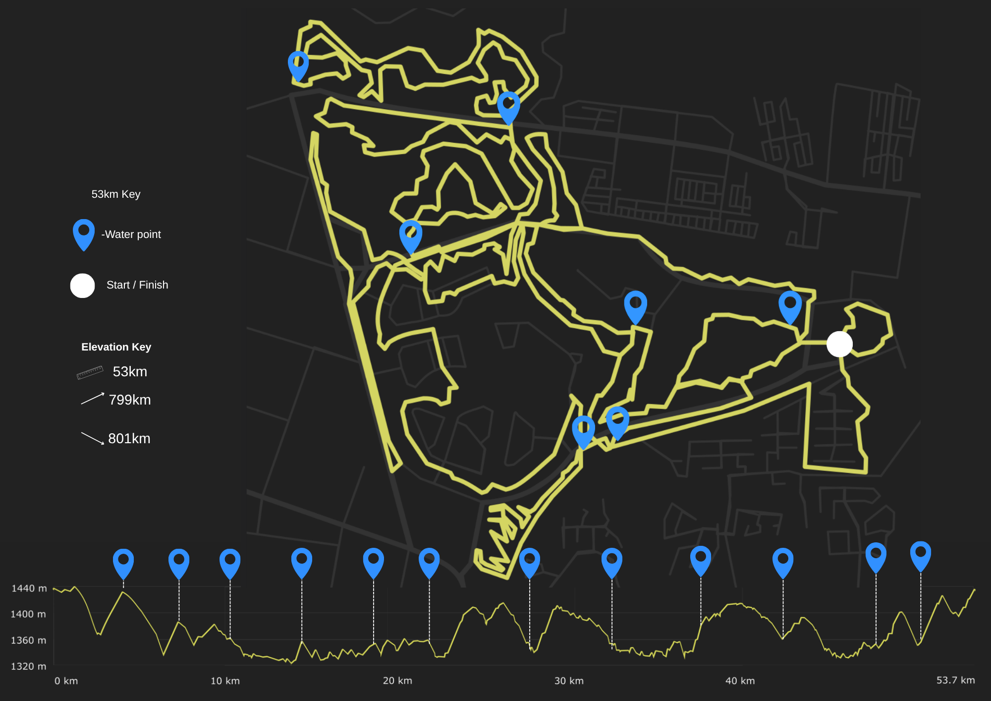 Route map — 53km Trail