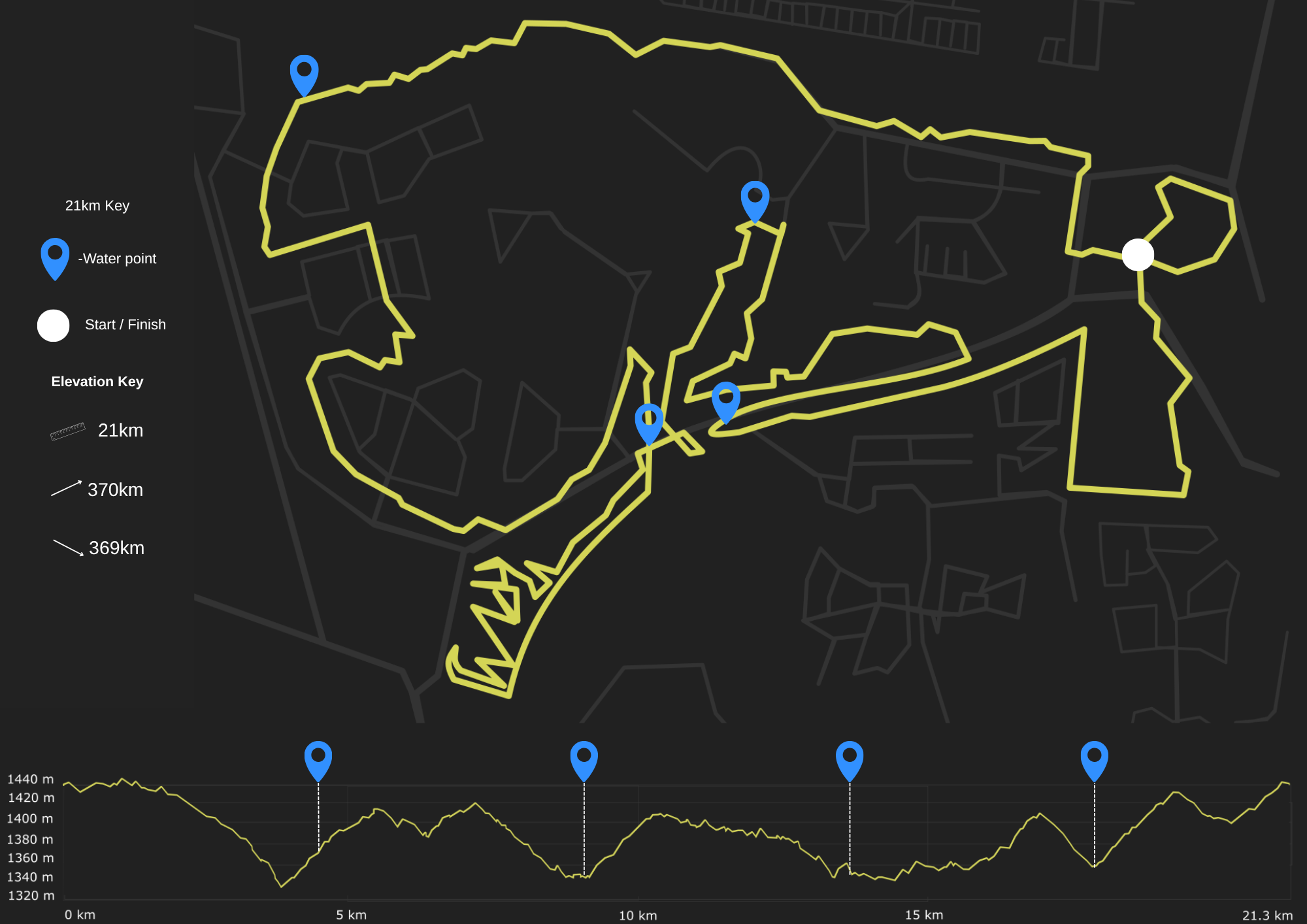 Route map — 21km Trail