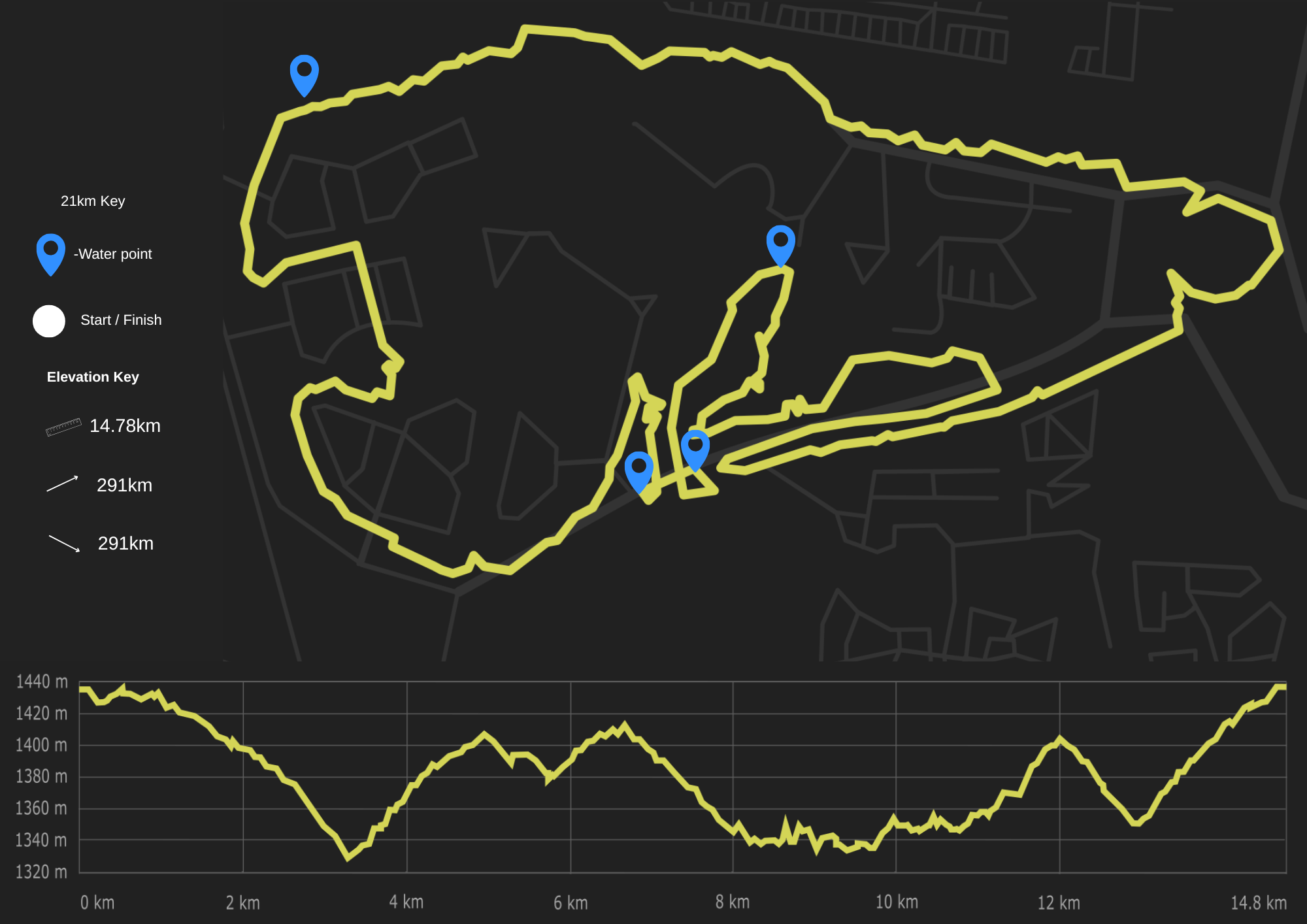 Route map — 15km Trail