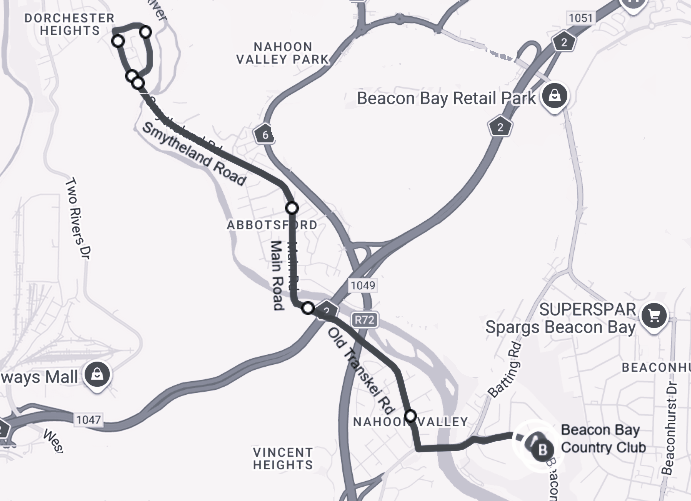Route map — Golden Oldies 10km